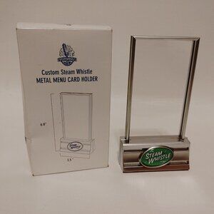 RETRO Steam Whistle Custom Metal Menu Card Holder BNIP